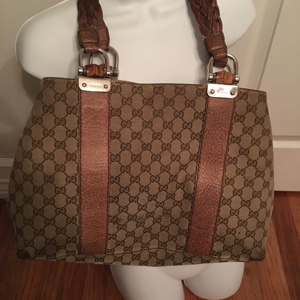 Large Gucci tote with bamboo leather handles ❤️🔥